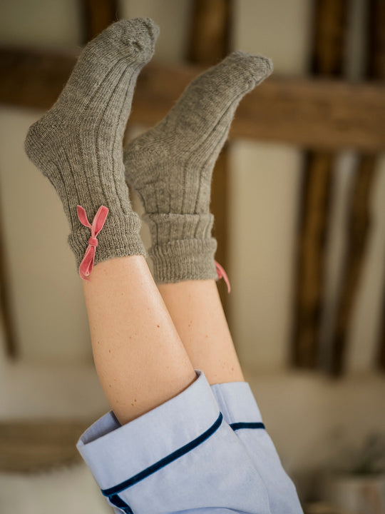 Grey Alpaca Bedsocks