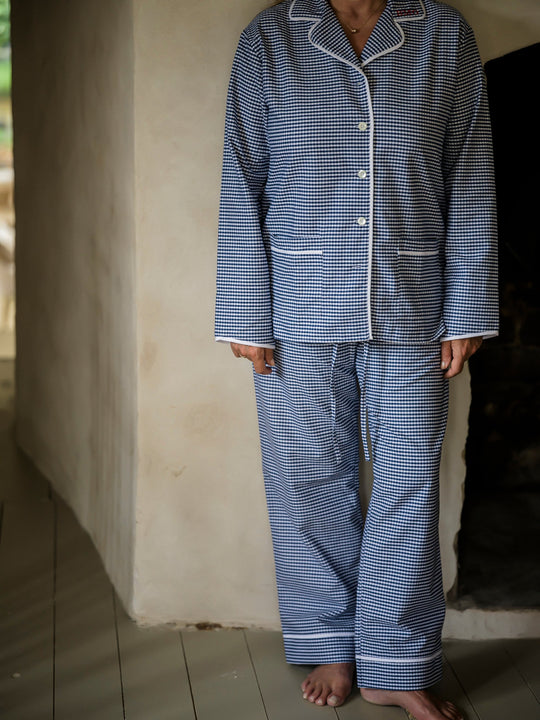 Sian Esther and Osborn Interiors Navy Gingham Pyjamas