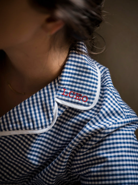 Sian Esther and Osborn Interiors Navy Gingham Pyjamas