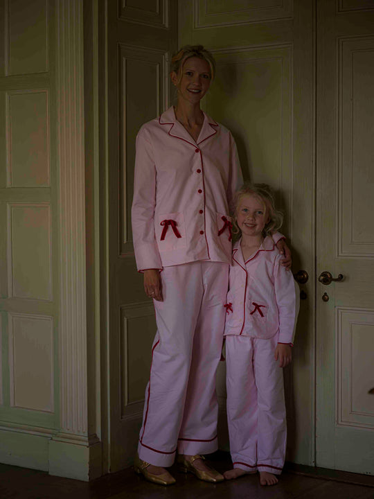 Sian Esther x Gail Jones Pink Bow Brushed Cotton Children's Pyjamas