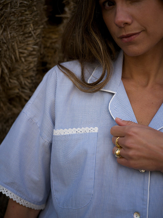 Sian Esther Demi Fine Stripe Short Pyjama Set 2