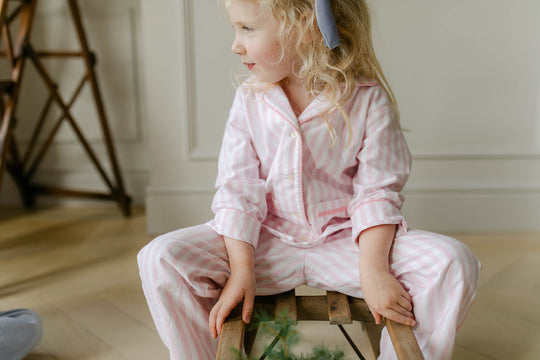 Pink Striped Brushed Cotton Children's Pyjamas
