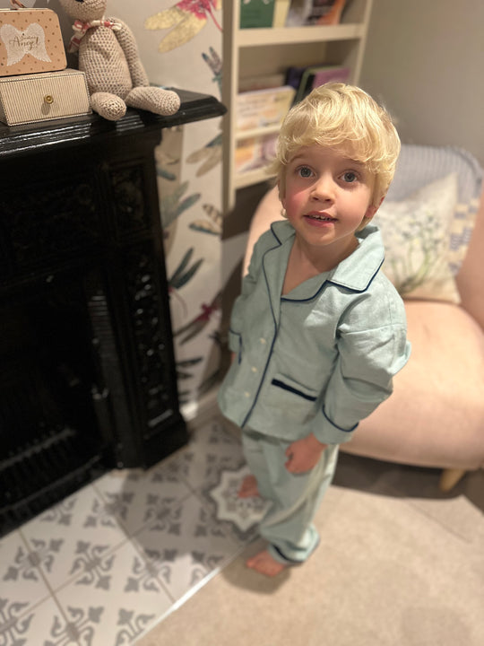 Green Brushed Cotton Children's Pyjamas
