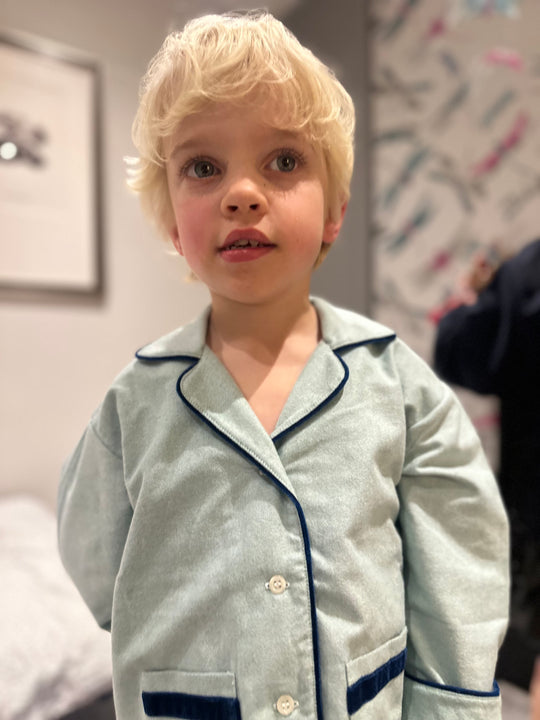 Green Brushed Cotton Children's Pyjamas