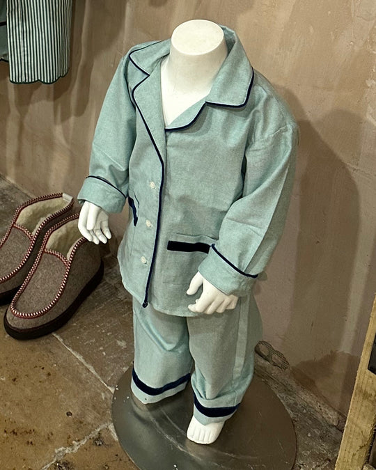 Green Brushed Cotton Children's Pyjamas