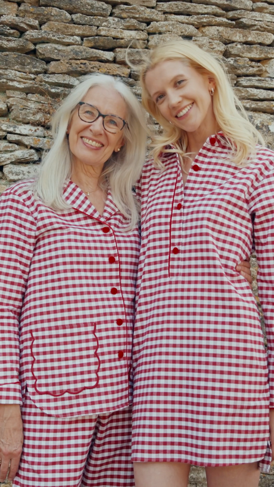 Red Gingham Brushed Cotton Nightshirt