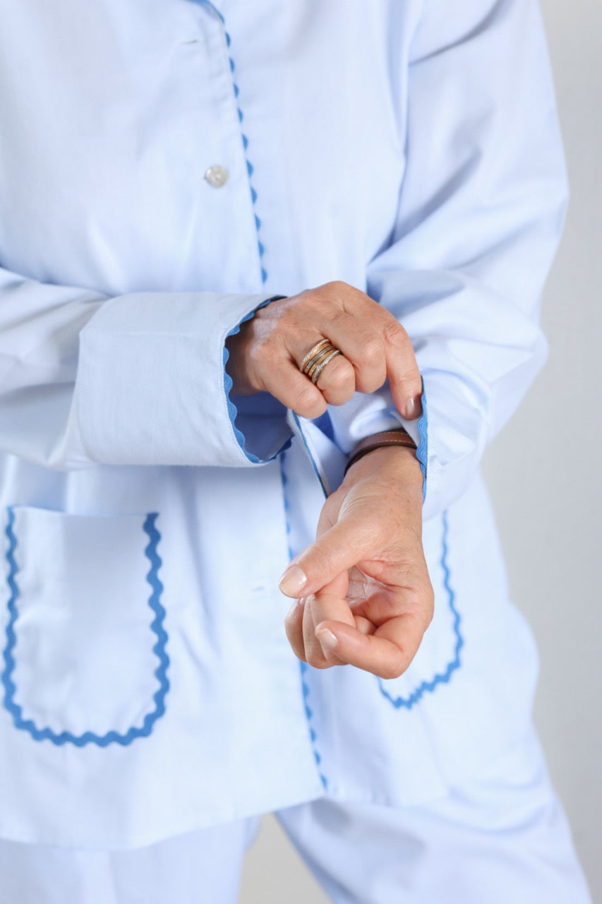Sian Esther x Osborn Interiors Blue Ric Rac Pyjamas