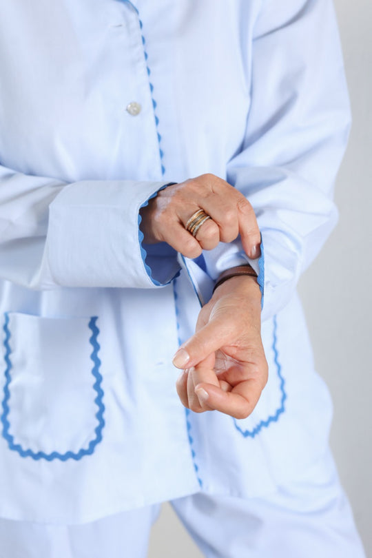 Sian Esther x Osborn Interiors Blue Ric Rac Pyjamas