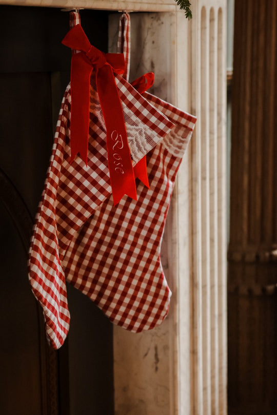 Red Gingham Personalised Stocking