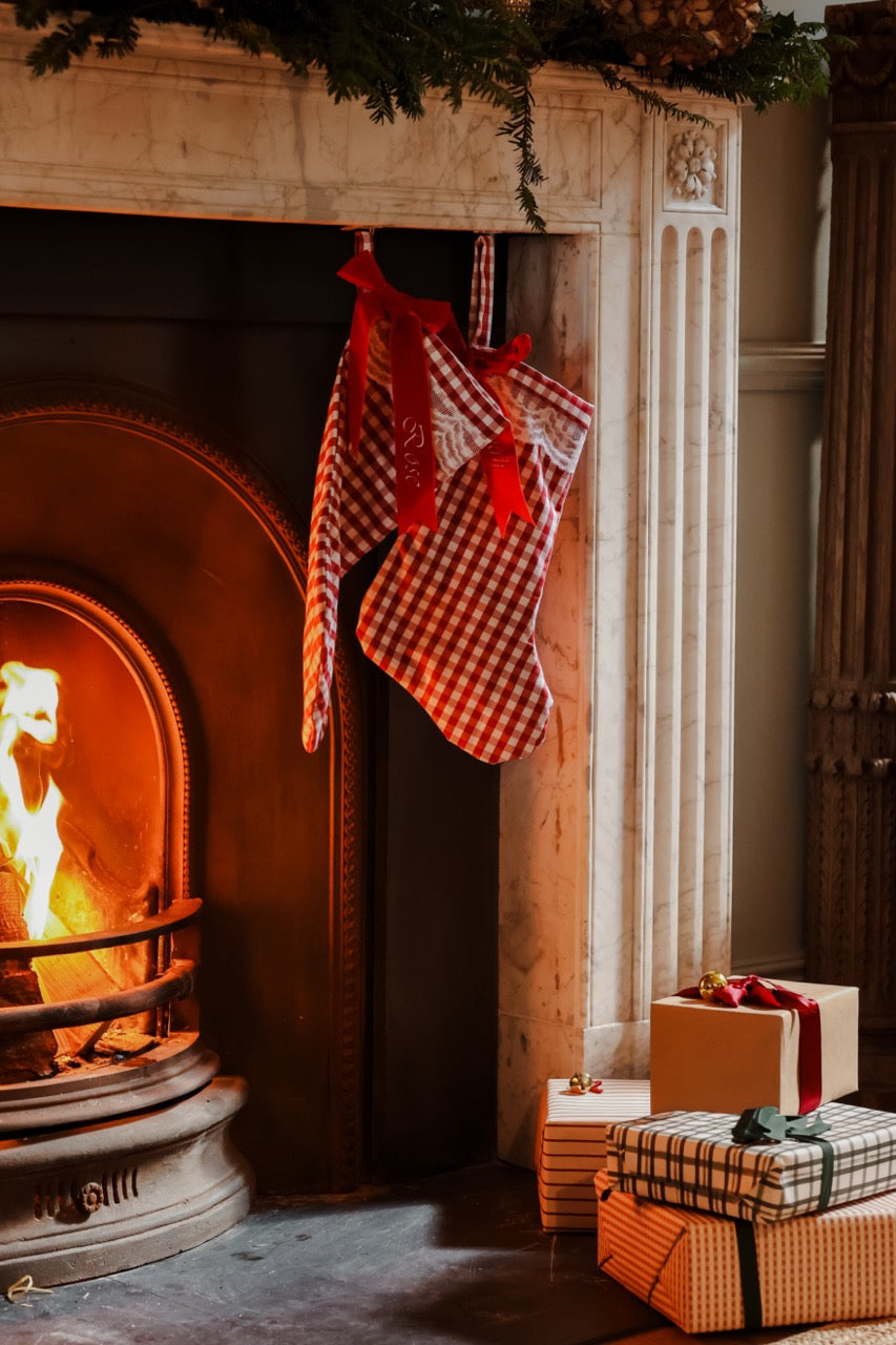 Red Gingham Personalised Stocking