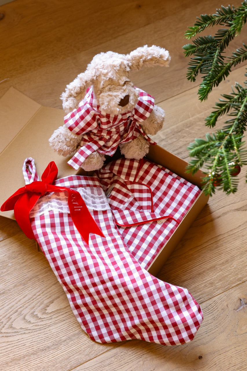 Red Gingham Teddy Robe