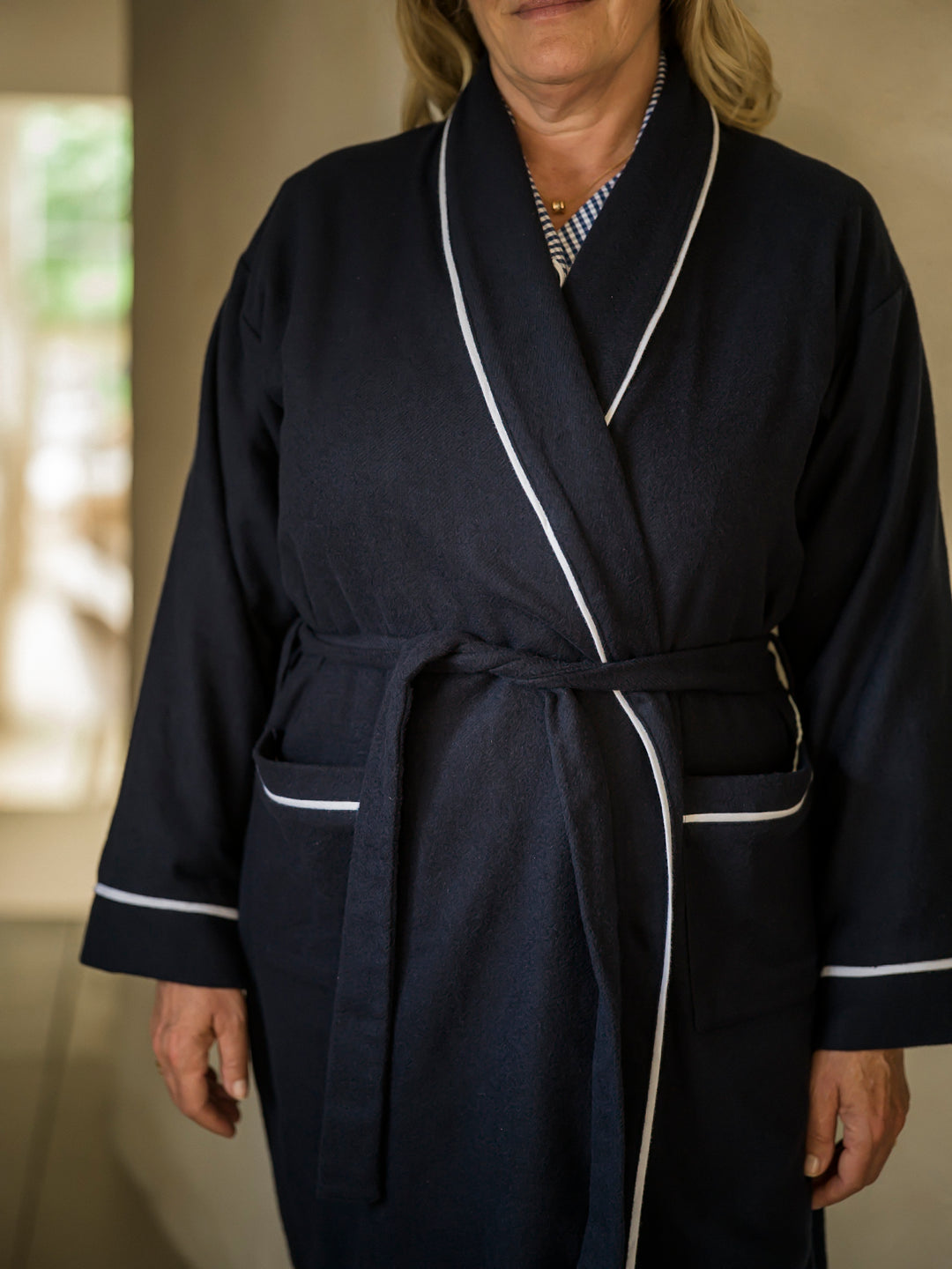 Sian Esther and Osborn Interiors Navy Cotton Robe