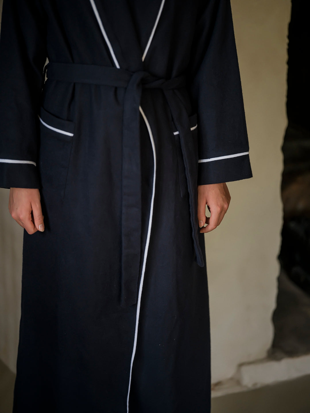 Sian Esther and Osborn Interiors Navy Cotton Robe