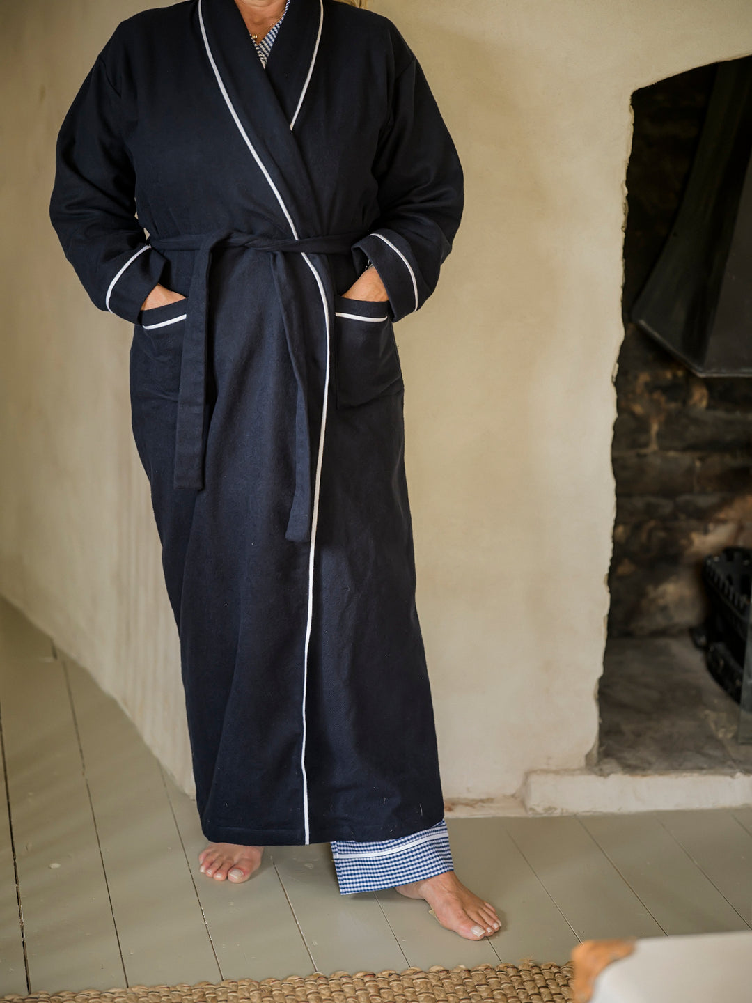 Sian Esther and Osborn Interiors Navy Cotton Robe