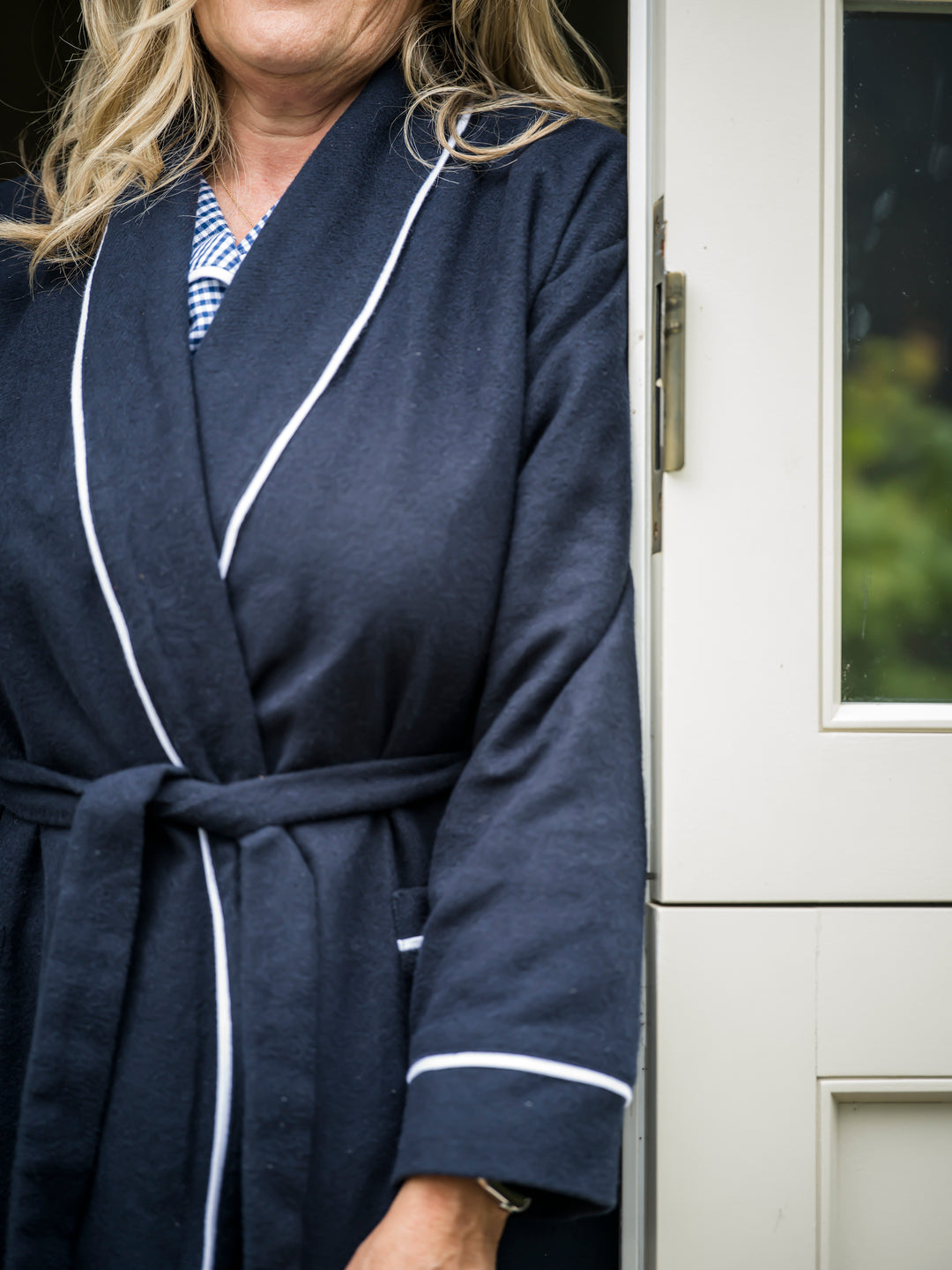 Sian Esther and Osborn Interiors Navy Cotton Robe