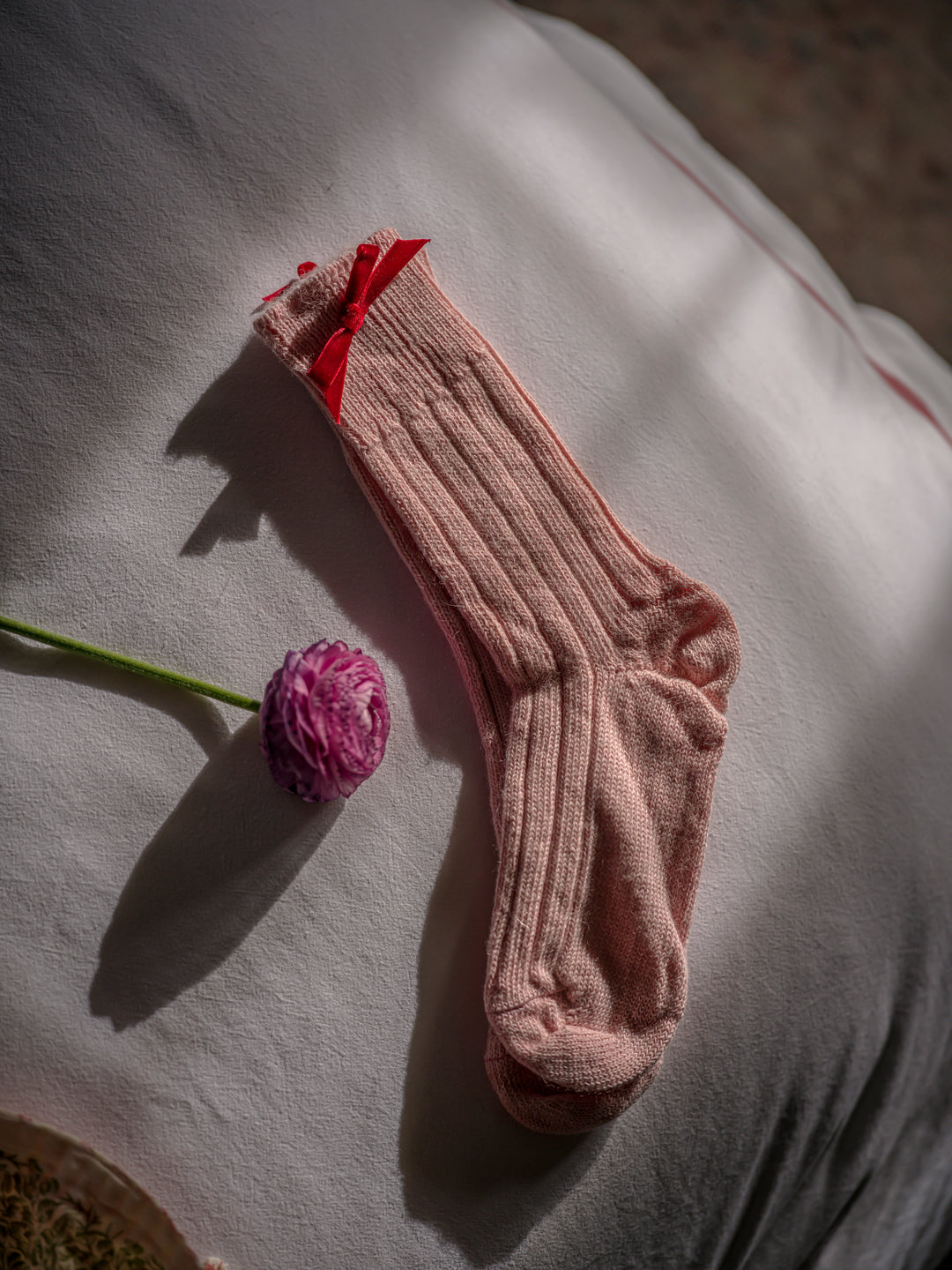 Valentine's Pink Alpaca Bedsocks