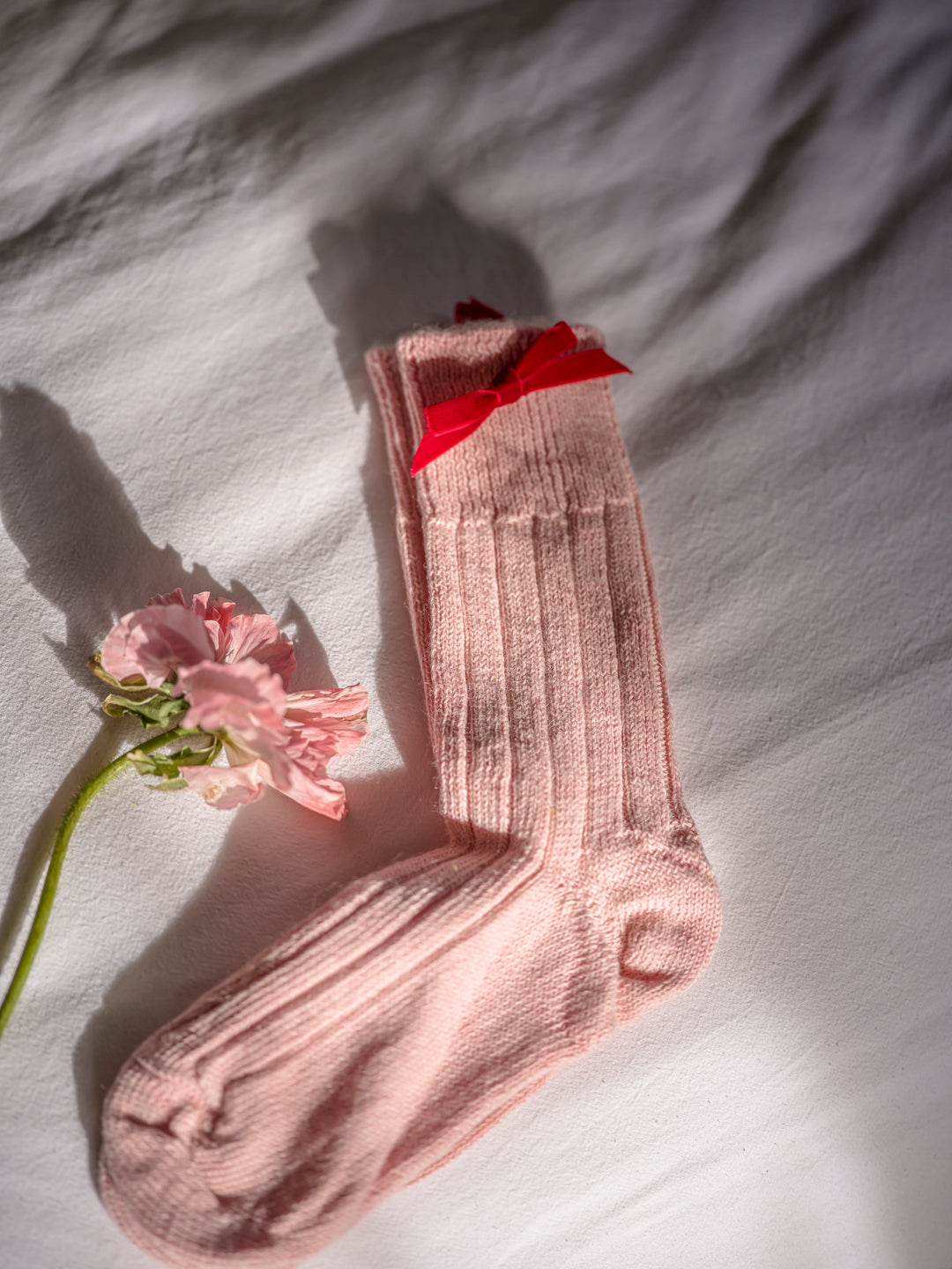 Valentine's Pink Alpaca Bedsocks