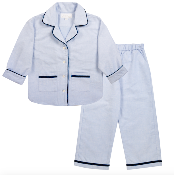 Blue Brushed Cotton Children's Pyjamas
