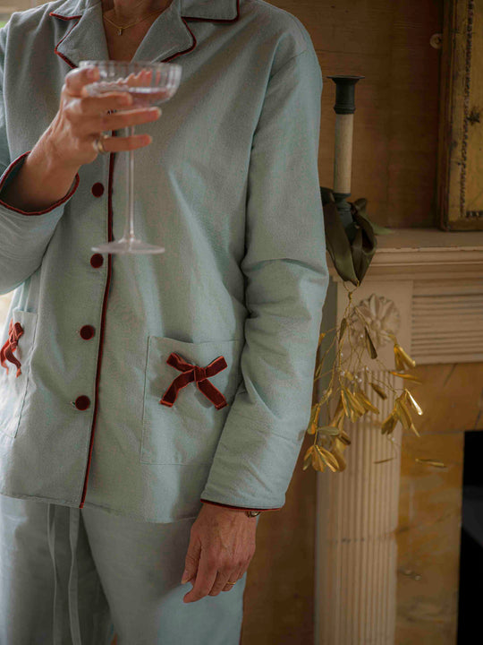 SE X GJ Green Bow Velvet Pyjamas