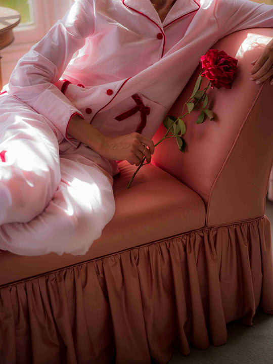 Sian Esther X Gail Jones Pink Bow Velvet Pyjamas