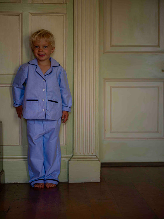Blue Brushed Cotton Children's Pyjamas