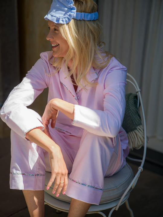 Pink Liberty Trim Brushed Cotton Pyjamas