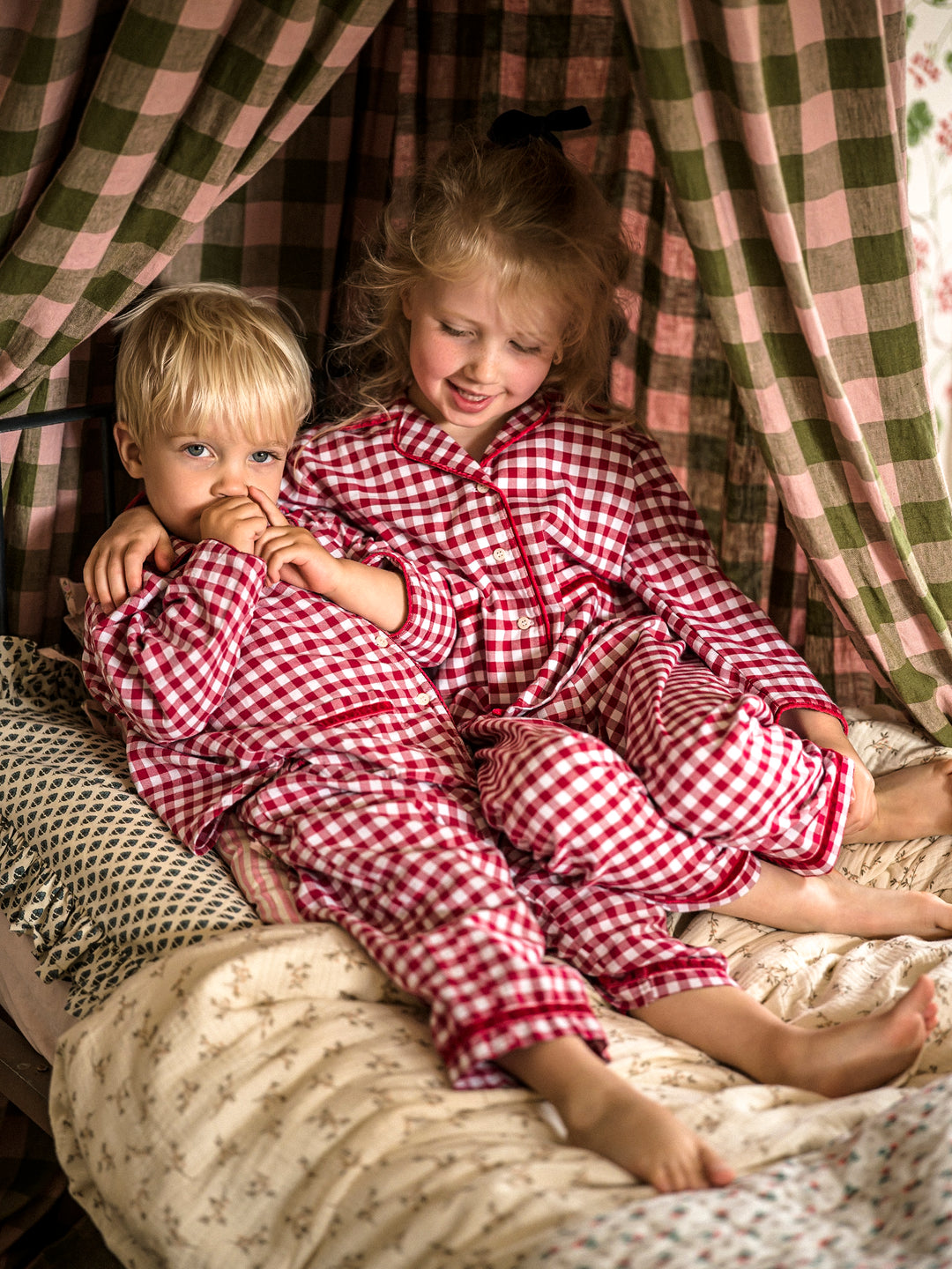 Children's Red Gingham Pyjama Set