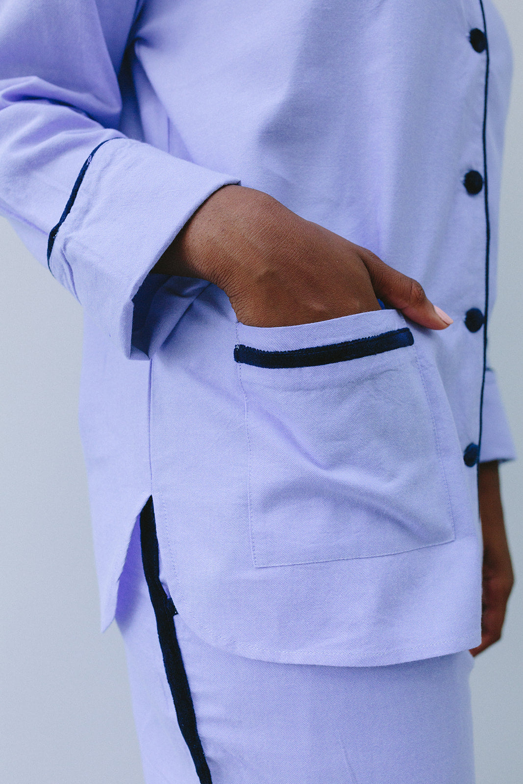 Blue Velvet Long Pyjama Set