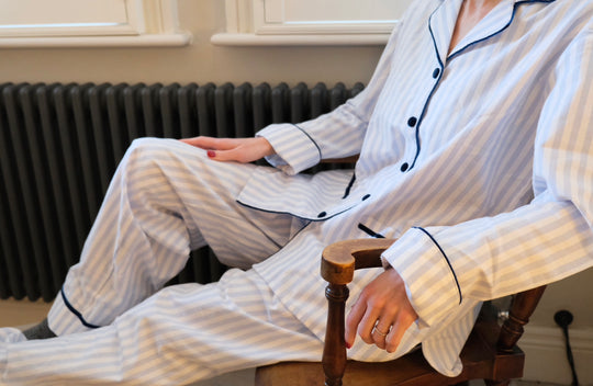 Blue Stripe Velvet Pyjamas